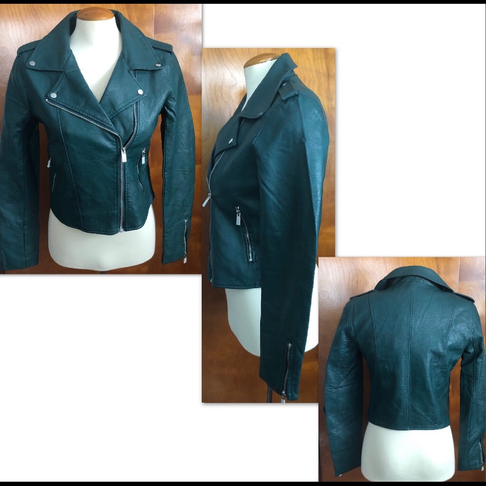 ROMEO & JULIET COUTURE  HUNTER GREENLEATHER JACKET - Picture 4 of 8